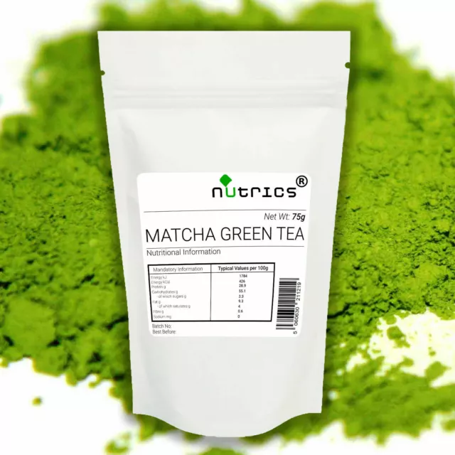 Nutrics® 100% Pure Organic MATCHA GREEN TEA Powder Fine Ceremonial Grade BulkBuy