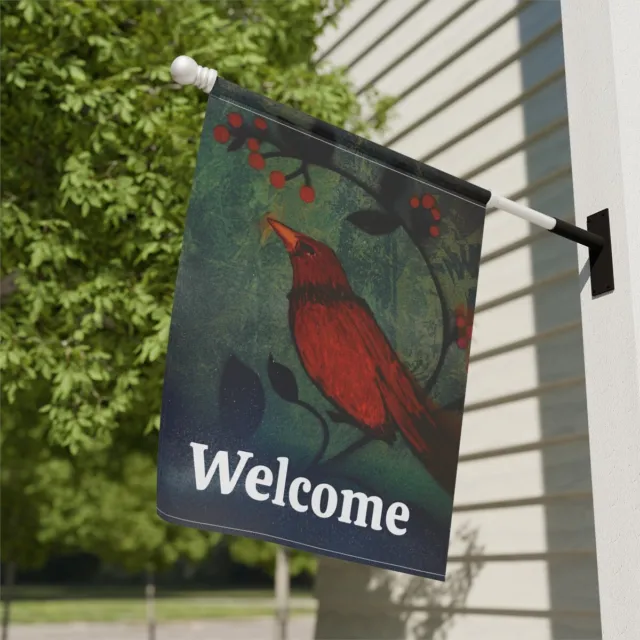 Cardinal Art Garden Flag & House Banner outdoor home decor red bird