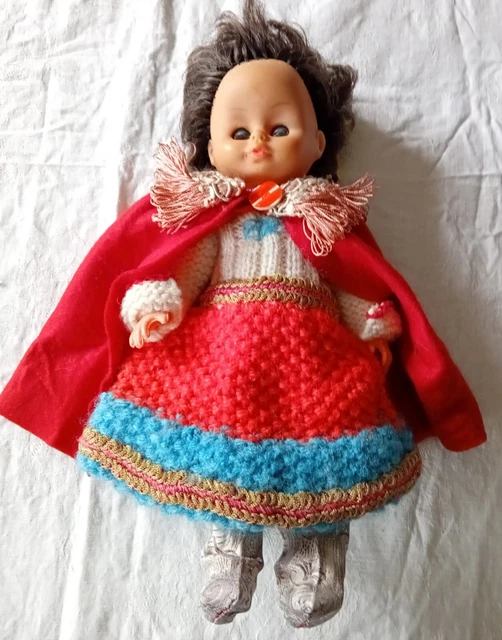 Poupée ancienne aux yeux dormeurs Mini 11,5 cm Alsace, en costume alsacien français #W - France