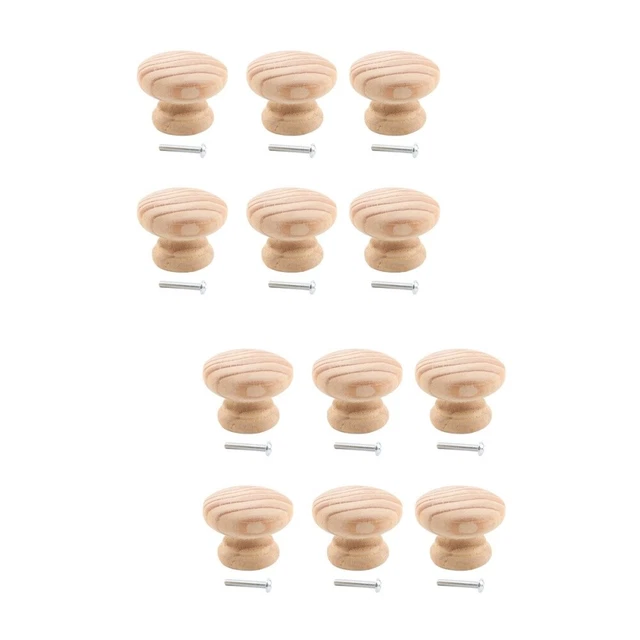 12 Pcs Wood Drawer Pulls Round Glass Drawer Knobs Drawer Handle Cupboard Pulls