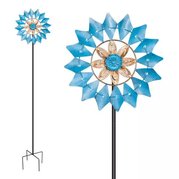 33*17*190cm Iron Petal Shape Single Layer Turntable Courtyard European Windmill