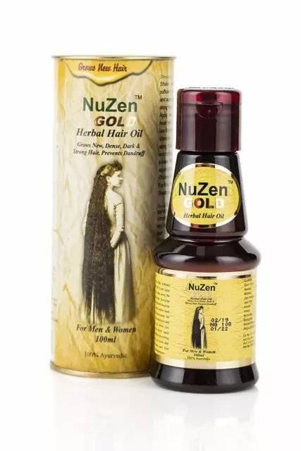 Nuzen Gold Herbal Hair Oil 100ml Grows New Dark & Strong Hairs Prevents Dandruff