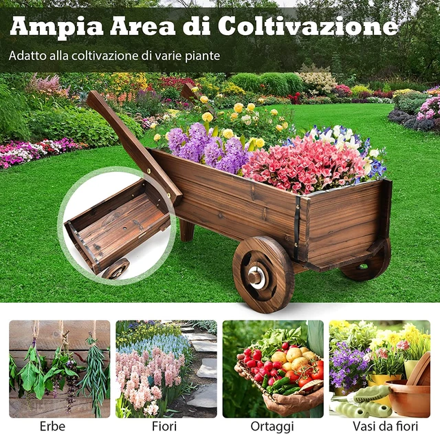 Cestino Portafiori In Rattan A Forma Di Passeggino | Per Matrimoni, Feste E Composizioni Floreali