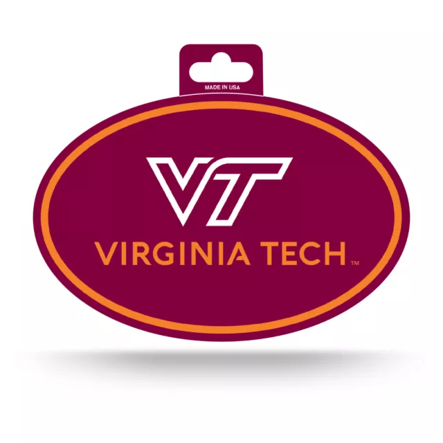 Virginia Tech Hokies Oval Decal Sticker Full Color NEW 3x5 Inches Free Ship