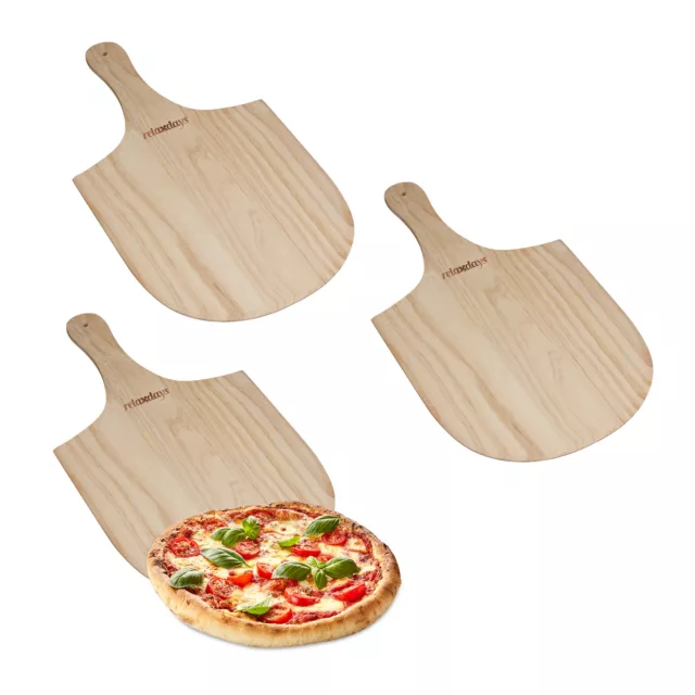 3 x Pizzaschieber Pizzaheber Holz, Ofenschaufel Pizza, Pizzaschaufel Pizzawender