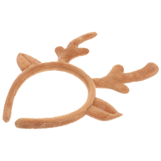 Funmo – Bandeau De Noël En Bois De Renne LED – 2 Pièces – Feutre Polyester – Adulte Et Enfant