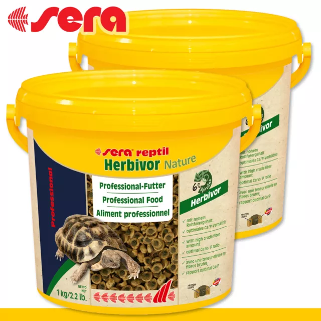 Sera 2x 3800ml Reptile Professionnel Herbivor Naturel Tortues Nourriture