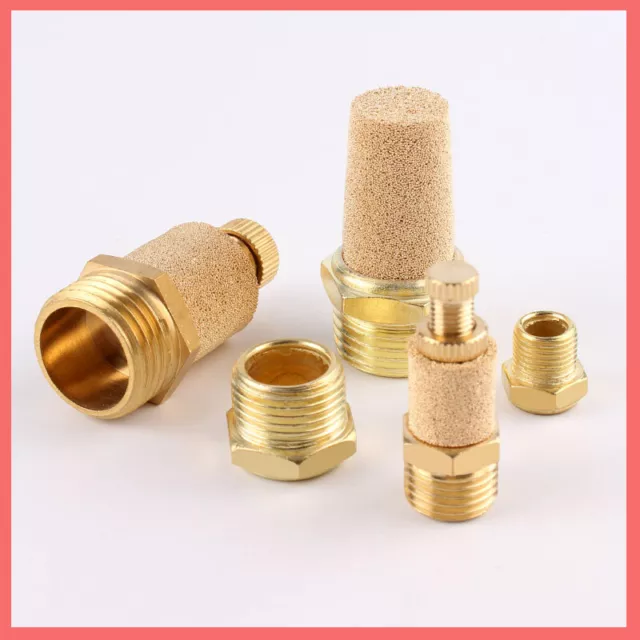 BSP Thread Copper Muffler Exhaust Vent Pneumatic Filter Tower M5 1/8"1/4"3/8"-1"