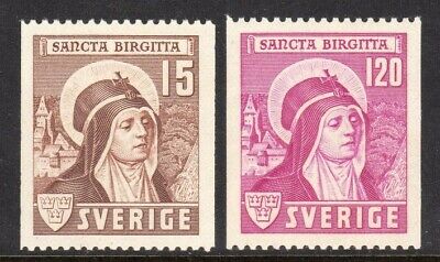 Sweden Scott # 327-28 VF Unused 1941 St. Bridget of Sweden Coil Set