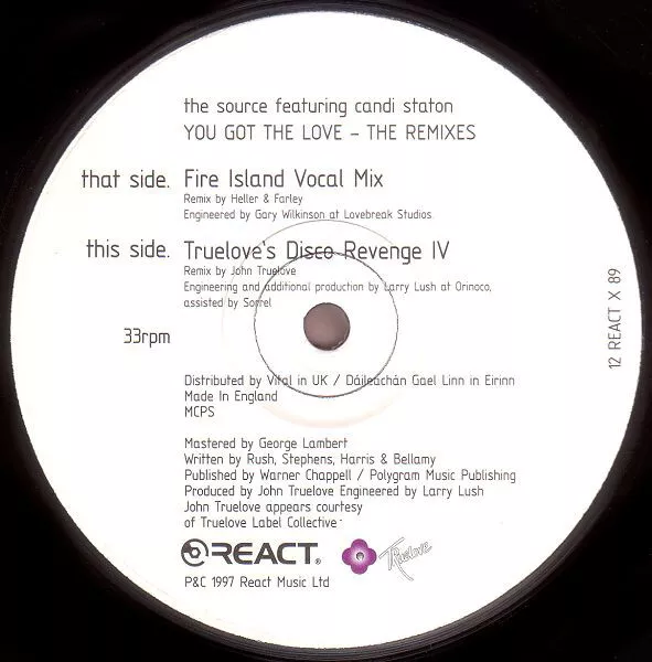 The Source - You Got The Love (The Remixes) (12")