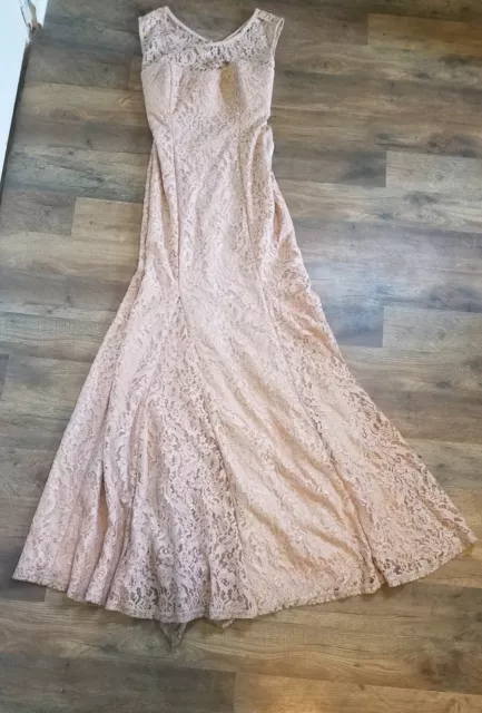 WOMEN'S JUNIOR SIZE 5 Long Dress Formal/prom Pink Silver Shimmer Sequin ...