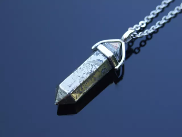Pyrite Crystal Point Pendant Natural Gemstone Necklace Healing Stone Chakra