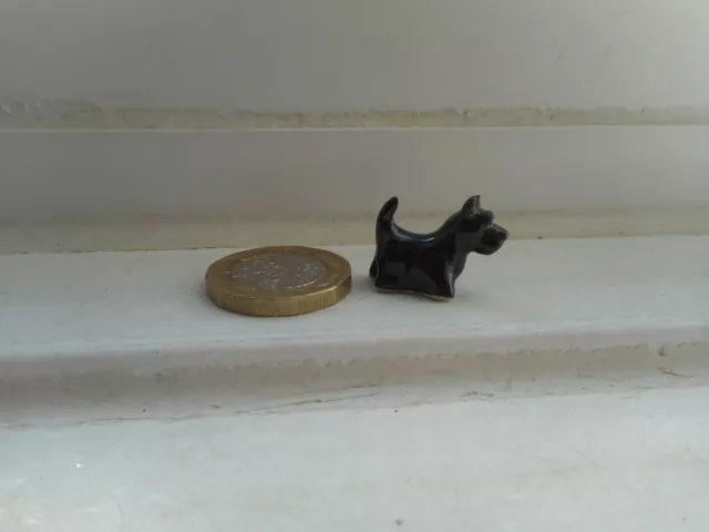 Scottish Terrier - Beautiful Tiny Miniature Pottery Standing Scottie Dog