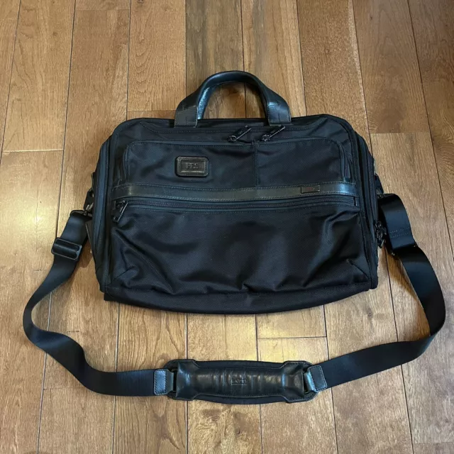 TUMI Alpha II Black Briefcase Business Bag Satchel