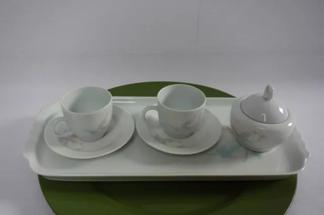 2 Espressotassen Zuckerdose und Kuchenplatte Graf von Henneberg Porzellan Ilmena