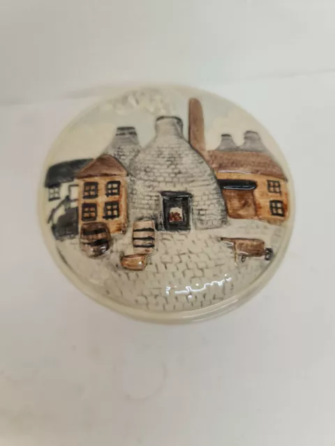 Hand Painted SHorter & Son Pottery lidded trinket pot - Bottlekiln design