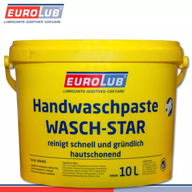 EuroLub 10 L Pasta Lavamani Wasch-Star IN Secchio Detergente Manuale Officina