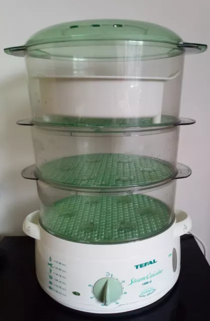 Tefal - Vegetable Steamer - Steam Cuisine 3 Tier  White/ Green