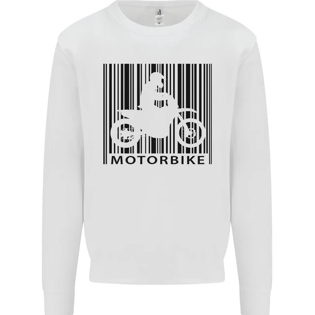 Motorbike Barcode Biker Motorcycle Kids Sweatshirt Jumper