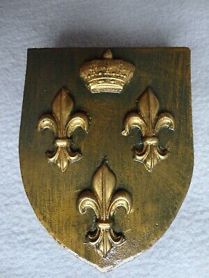 rénovation restauration bronze Ancien blason décoration 3 fleurs de lys 