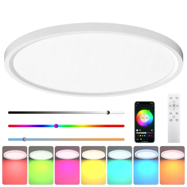 LED Deckenlampe RGB Dimmbar Panel Farbwechsel Deckenleuchte indirektes Licht 30W