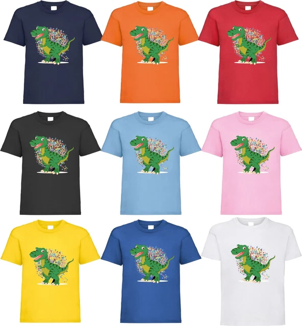 Numbers Day T-Rex Dinosaur T-Shirt Maths Day Cartoon World Book Day Gift Tee Top