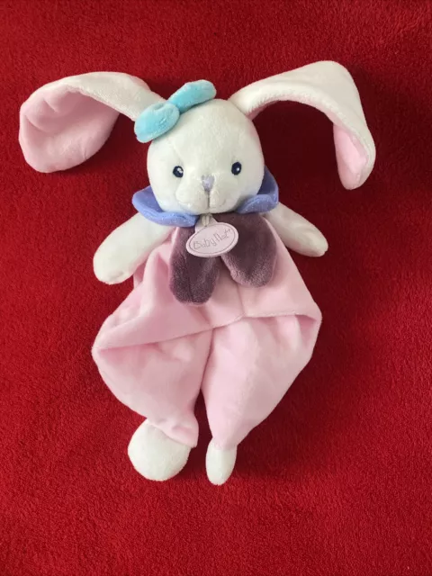 🇫🇷Doudou Plat Baby Nat Lapin Berry Rose Blanc Bleu Violet Neuf