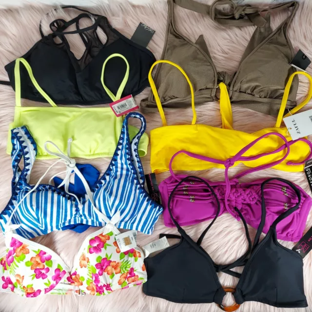 Nwt Lot Of 8 Bikini Top Women's Small Assorted Brands Assorted Colors Styles 09