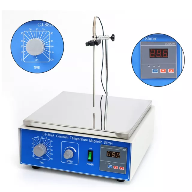 10L Thermostatic Magnetic Stirrer Hot Plate Digital Heating Lab Magnetic Mixer! 3