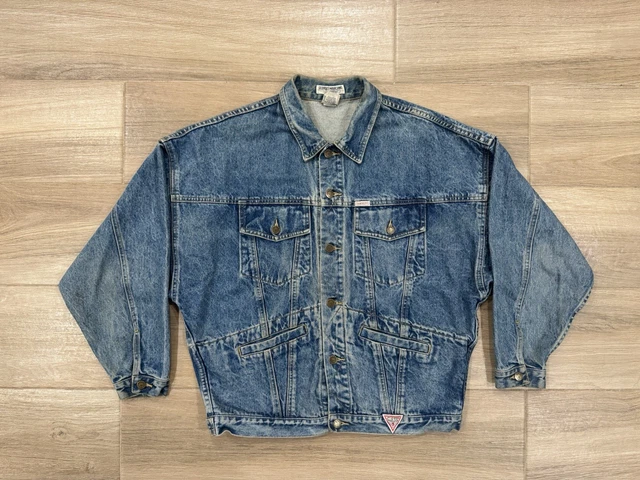 Veste Denim Vintage GUESS BY MARCIANO 1986 - Taille M - Style 80s Rétro - Occasion Avec Traces