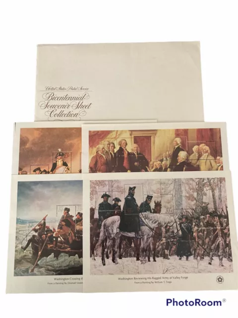 1976 US Bicentennial Souvenir Sheet Collection Scott 4 sheets 20 stamps