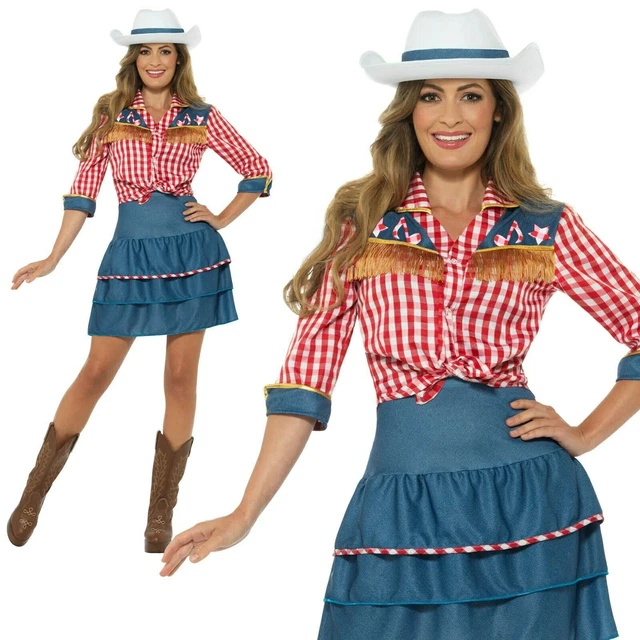 COWGIRL RODEO CALAMITY Jane Fancy Dress + Hat Ladies Cowboy Wild West Outfit  24.49 - PicClick UK