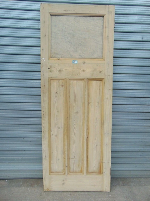 Reclaimed 1930's 4 Panel Pine Door 29 3/4" x 77 1/4" Internal  ref 327