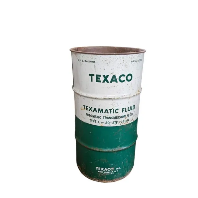 Vintage Texaco Oil 16 Gallon Drum Barrel Gas Oil Grease Trash Can