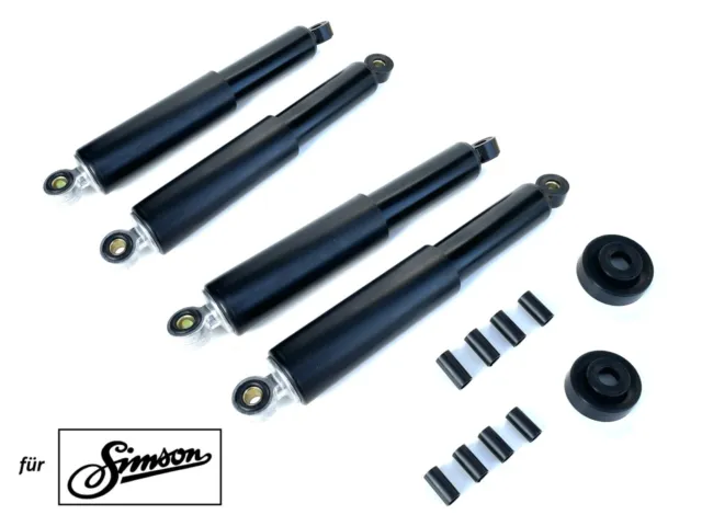 Federbein Satz Stoßdämpfer Set Vorne Hinten Schwarz für Simson KR51 Schwalbe