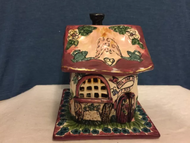 Blue Sky Clayworks 2001 "Tea for Two Cafe"  house with tile By Heather Goldminc