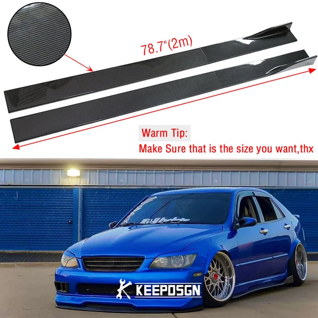 Carbon Fiber 78.7" /2M Side Skirt Rocker Panels Lip For Lexus SC300 SC400 SC430