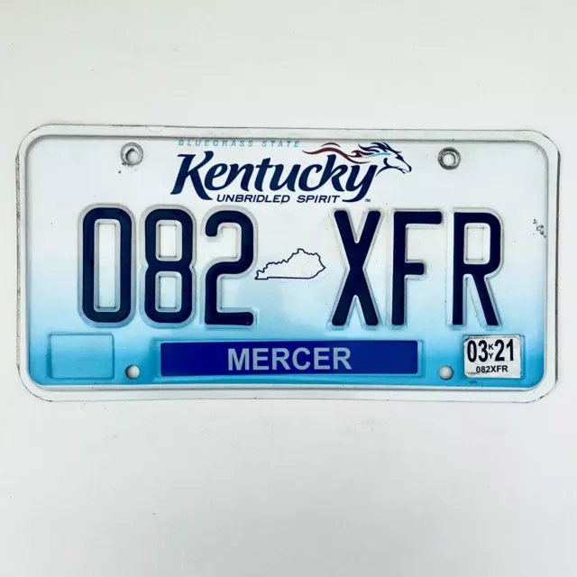 2021 United States Kentucky Mercer County Passenger License Plate 082 XFR