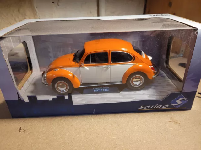 Volkswagen Beetle Coccinelle 1303 1974 Orange/White Solido 1/18 Neuve En Boite