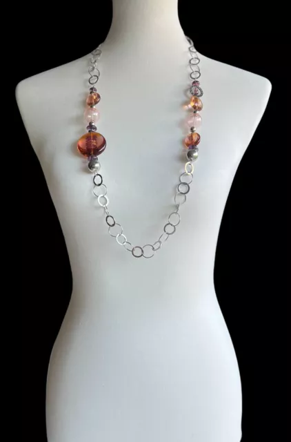 Antica Murrina Just 1-Murano Glass Long Necklace+Matching Earrings