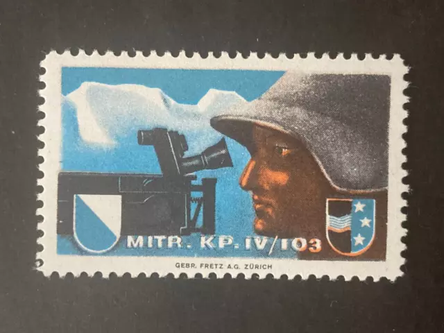 Schweiz 1939 Soldatenmarke MITR.KP.IV/103 mit Falz