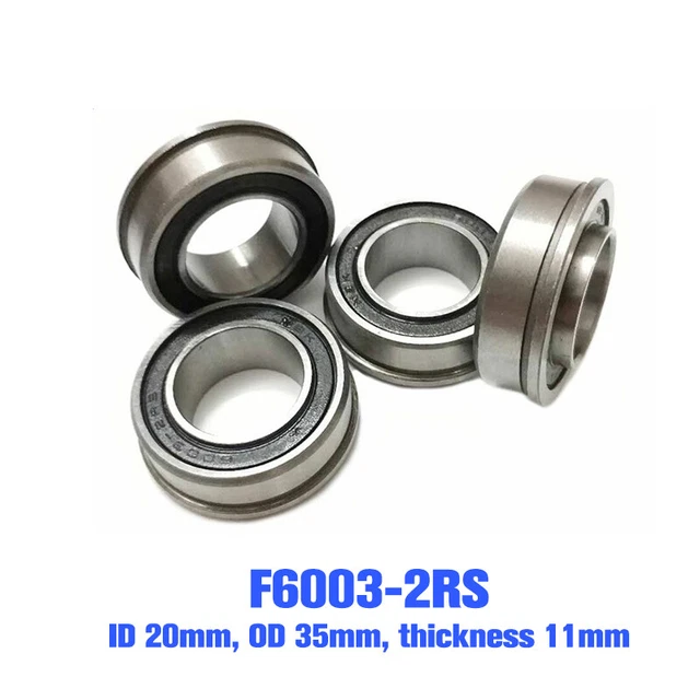 F6003-20-2RS 20x35x11 Flange Deep Groove Trolley Ball Bearing Sealed Wheelbar BP