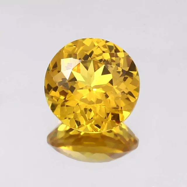 40 Ct Round Cut Flawless GIE Certified Natural Yellow Sapphire Loose Gemstone