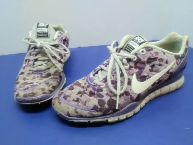 Nike Free Fit 2 Training Running Shoes Size 8.5 Purple Pattern 524893-500 Defect