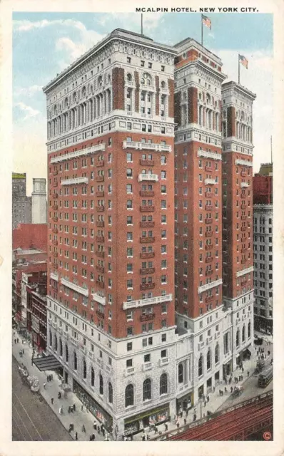 NY, New York City   THE MCALPIN HOTEL~Bird's Eye View   c1920's Postcard