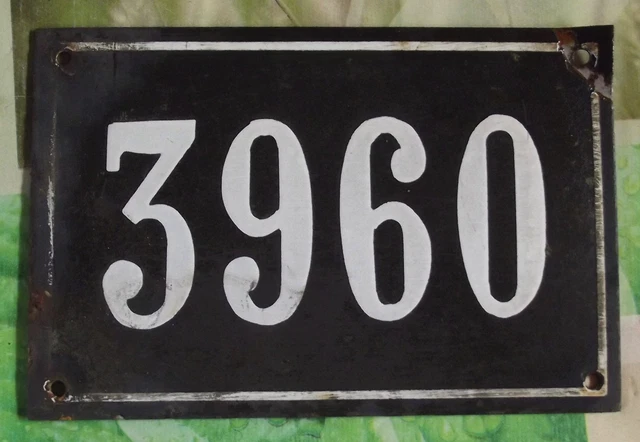 Grande Old Black French House Number 3960 Door Gate da Parete Piatto D Metallo+