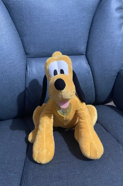 Disney Parks 50th Anniversary Pluto Plush Toy 11-Inch Walt Disney World