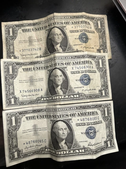 1935 or 1957 One Dollar Blue Seal Note Silver Certificate Old US Bill $1 Money