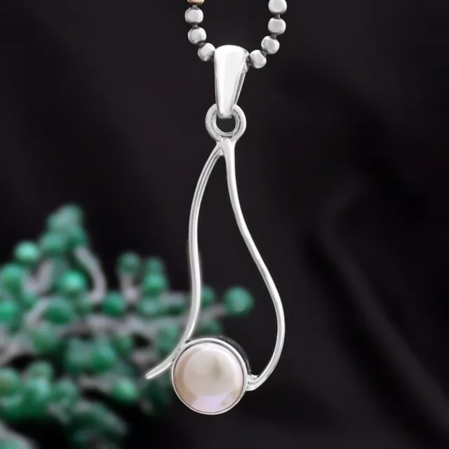 Collana con ciondolo in argento con perle d'acqua dolce coltivate per...