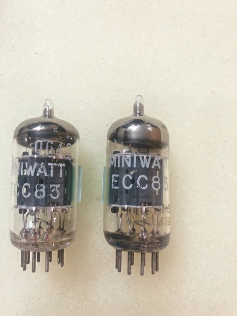 Paire De Tubes Audio Philips Miniwatt ECC83, Code MCP, Plaques Longues, D-Foil